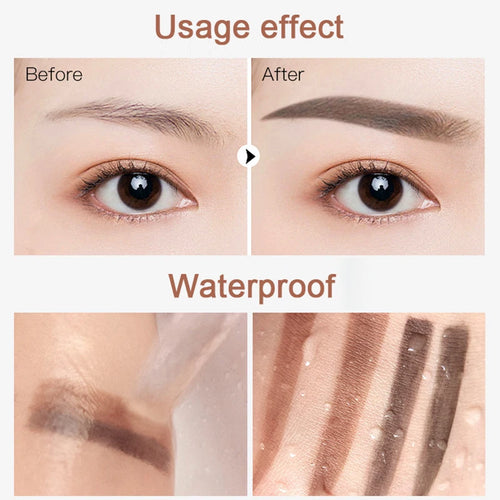 Double Seal Eyebrow Stamp Powder Kit Natural Brow Shaping Stencil Waterproof Long Lasting Brow Enhancer Makeup Tool for Women